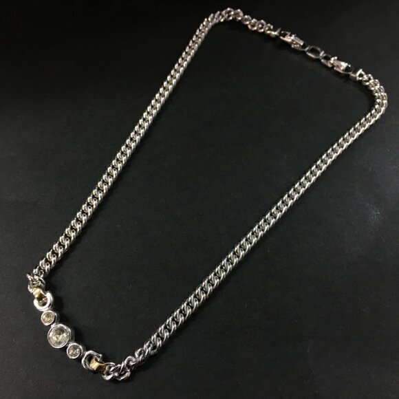Christian Dior Rhinestone Silver Tone Pendant Necklace - Picture 1 of 7